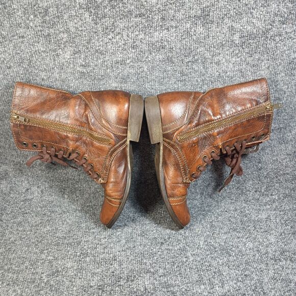 ALL Leather Steve Madden Brown Ankle Boots - Picture 5 of 9